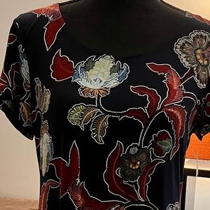 Abstract Floral Pattern Dress